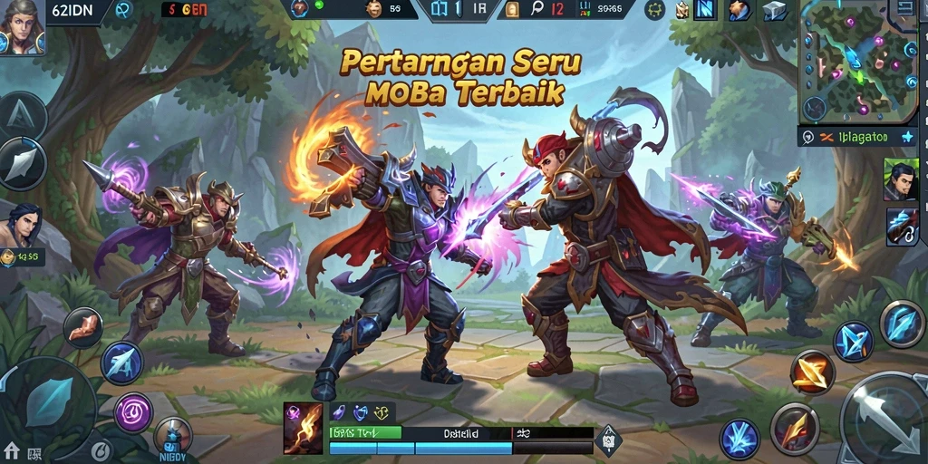 Gameplay seru saat bertempur di 62IDN dengan teman-teman.