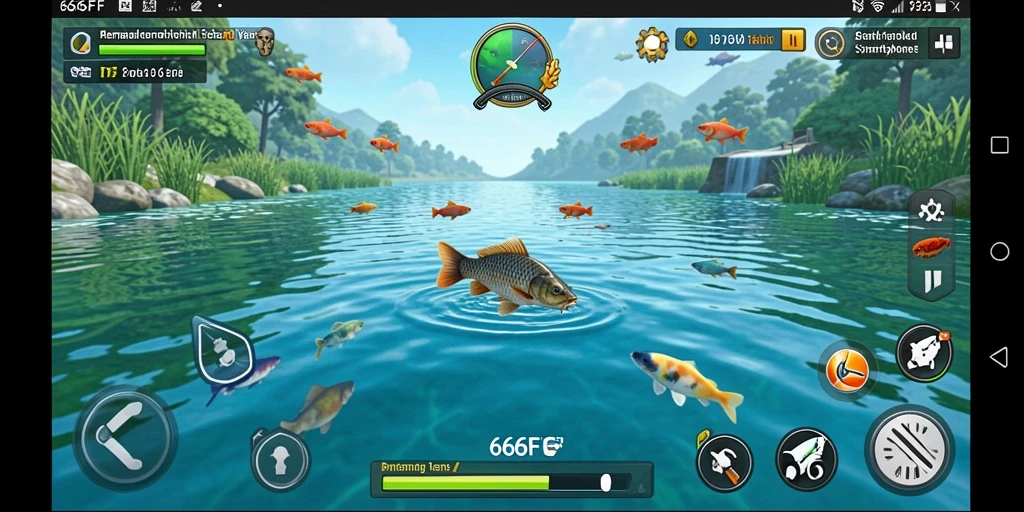 Screenshot gameplay <strong>666FF</strong> menampilkan pengalaman memancing yang mendebarkan.