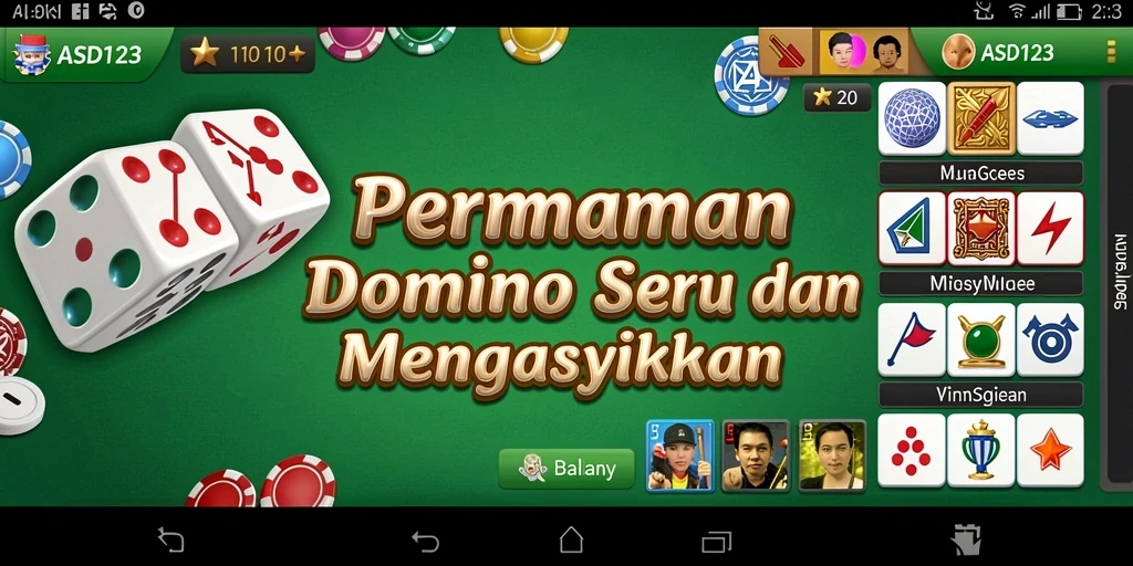 Tampilan gameplay seru dan interaktif dari aplikasi Domino.