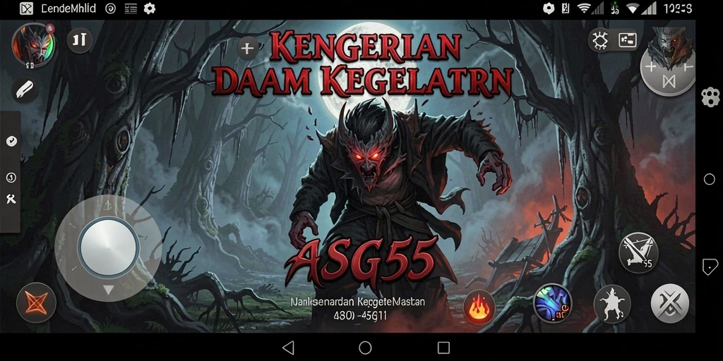 Screenshot gameplay ASG55 yang menampilkan suasana menakutkan dan intens.