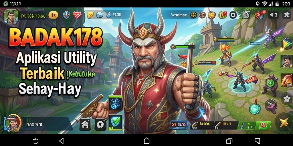 Screenshot tampilan utama BADAK178 dengan fitur utility.