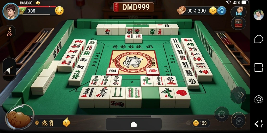 Screenshot DMD999 menampilkan gameplay Mahjong yang seru dan menarik.