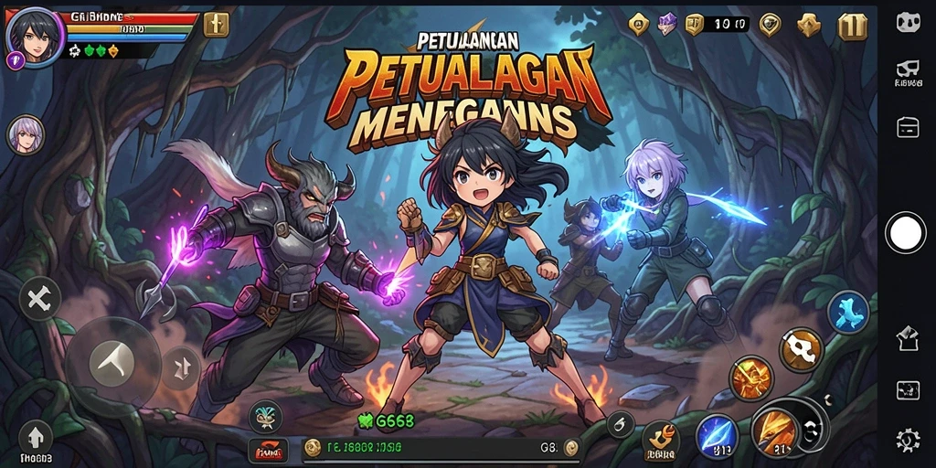 Tampilan gameplay G668 yang penuh warna dan dinamis.