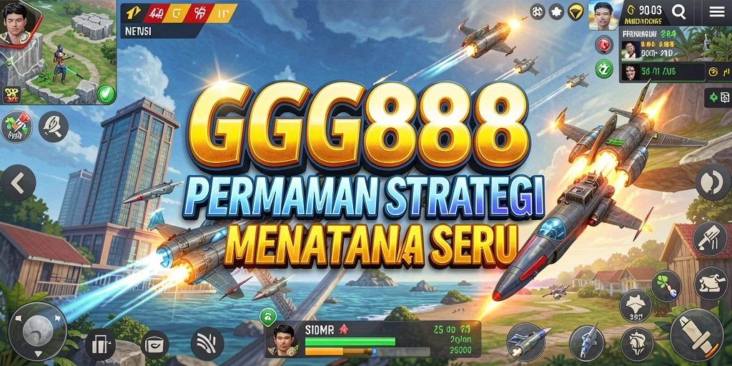 Tangkapan layar gameplay GGG888 menunjukkan aksi strategi yang intens.