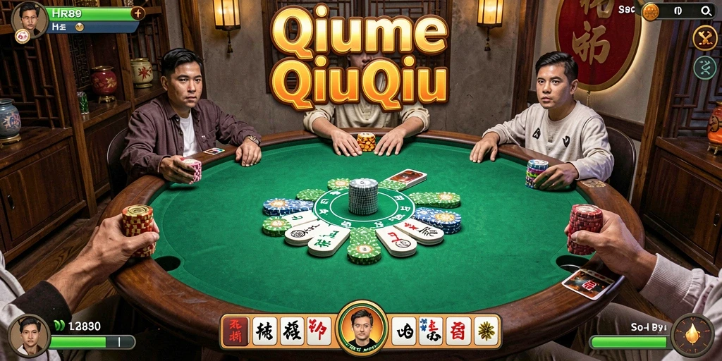 Tampilan gameplay menegangkan dari HR89, game QiuQiu yang seru.