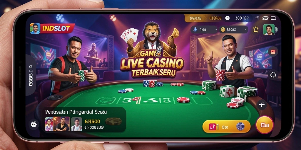 Tampilan gameplay Live Casino yang menarik dan interaktif dari INDSLOT.