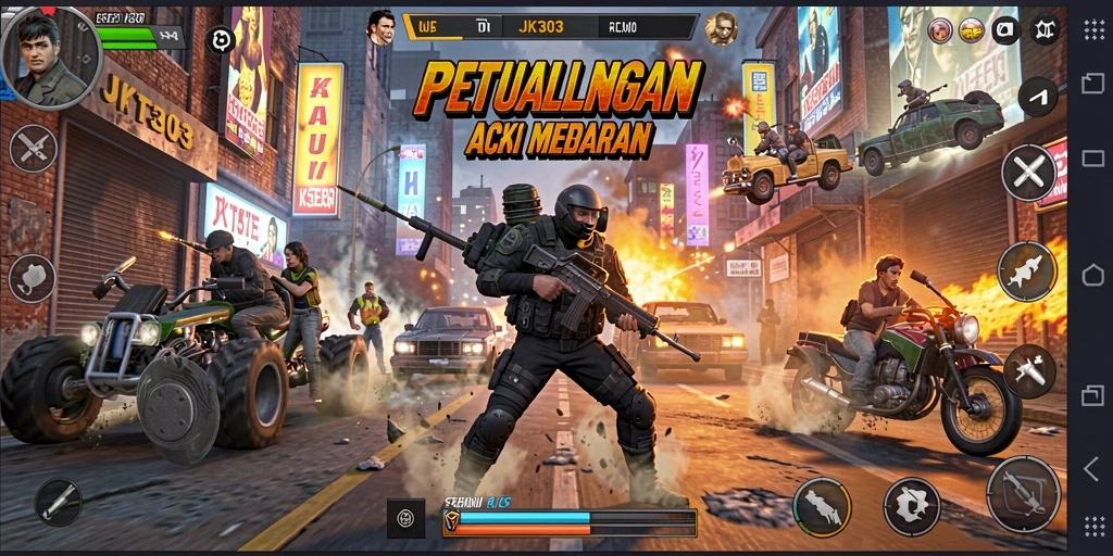 Screenshot menampilkan aksi seru dalam JKT303.