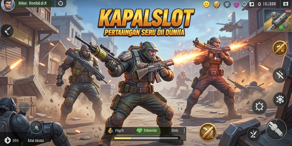Screenshot gameplay KAPALSLOT menampilkan aksi seru di arena Battle Royale.