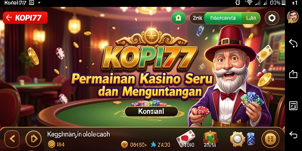 Tampilan gameplay seru di KOPI77 dengan berbagai pilihan permainan kasino.