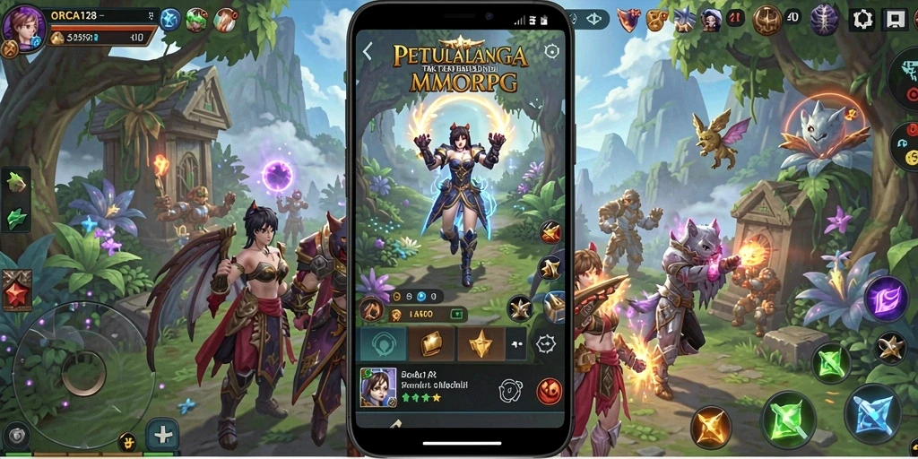 Gameplay epik ORCA128 dengan dunia fantasi yang menakjubkan.