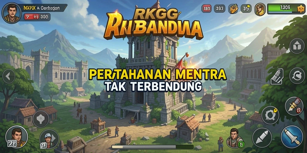 Tangkapan layar gameplay RKGG saat menara beraksi melawan gelombang musuh.
