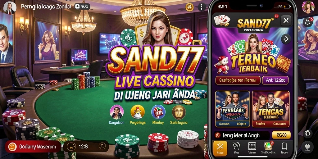 Tampilan gameplay seru di SAND77 dengan dealer langsung.