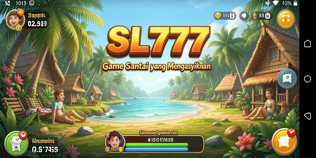 Screenshot utama SL777 menampilkan gameplay santai dan grafis menarik.
